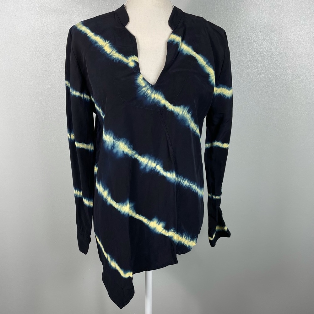 100% Cupro Asymmetric Tie Dye Blouse